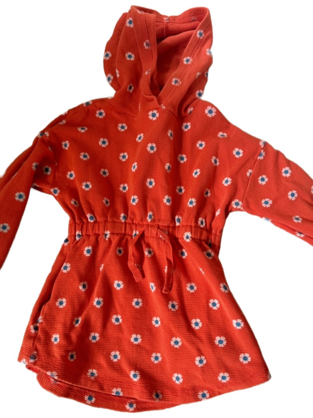 Hanna Andersson Girls' Red Floral Hooded Pullover Dress